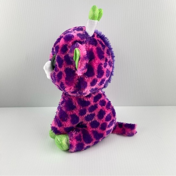 Beanie Boo Gilbert Giraffe 10 inch Plush 2017 Pink Purple Large - Picture 2 of 10